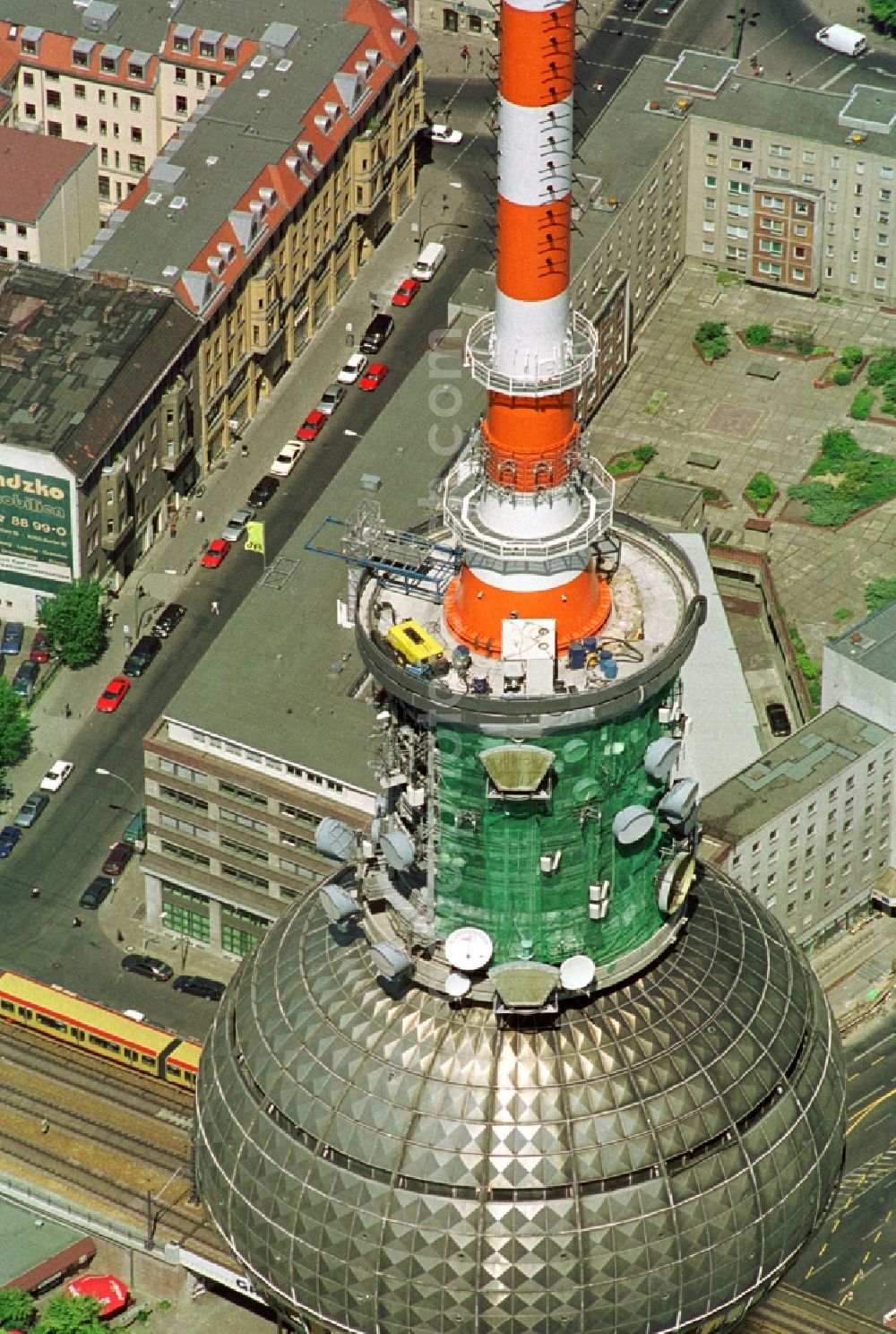 Aerial image Berlin - Berlin TV Tower in the city center east of the federal capital Berlin