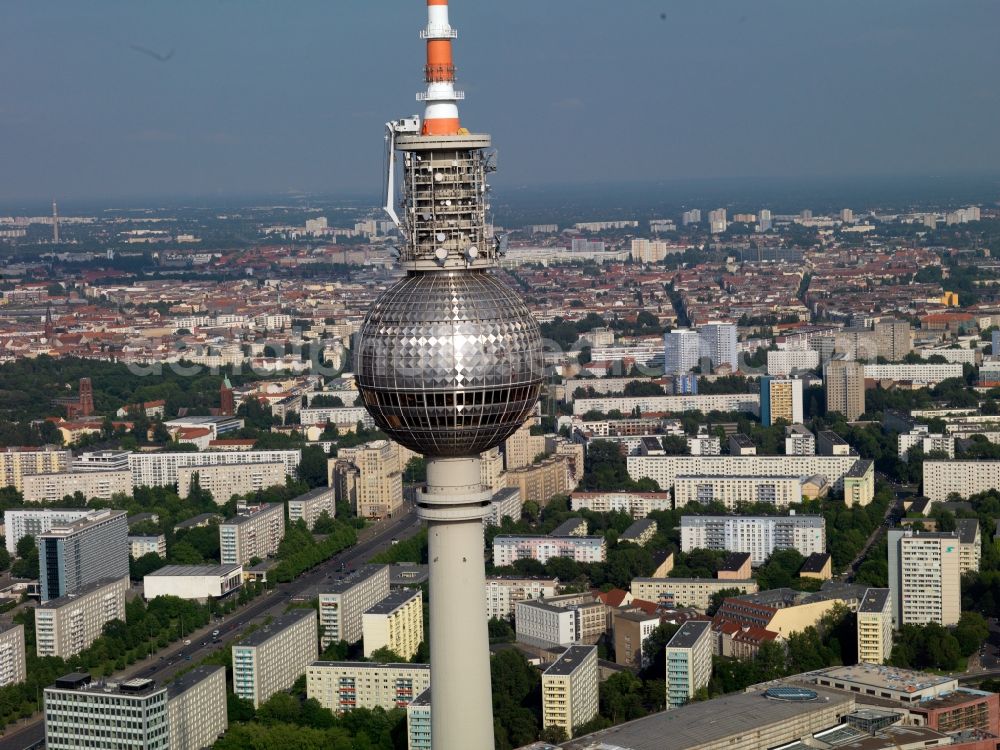 Berlin from above - Ball of the Fernsehturm Berlin