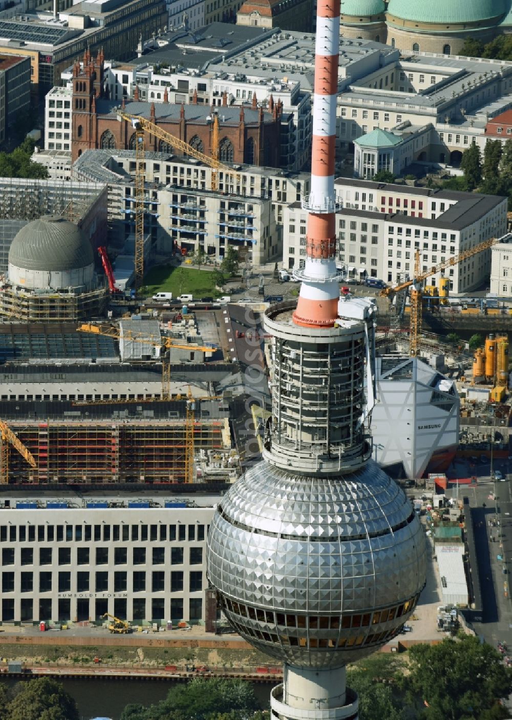 Berlin from the bird's eye view: Television Tower in the district Mitte in Berlin, Germany