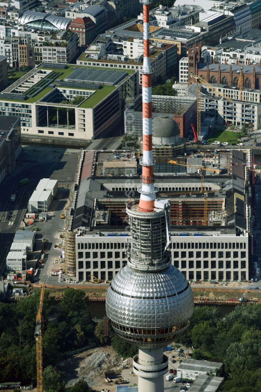 Aerial photograph Berlin - Television Tower in the district Mitte in Berlin, Germany