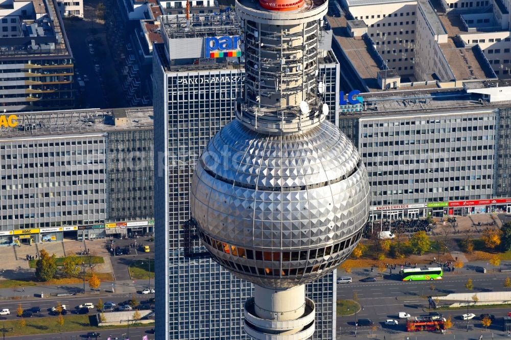 Berlin from the bird's eye view: Television Tower in the district Mitte in Berlin, Germany