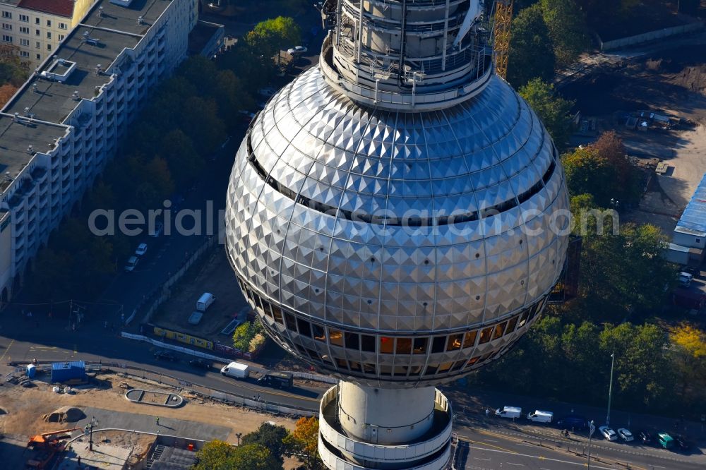 Aerial photograph Berlin - Television Tower in the district Mitte in Berlin, Germany