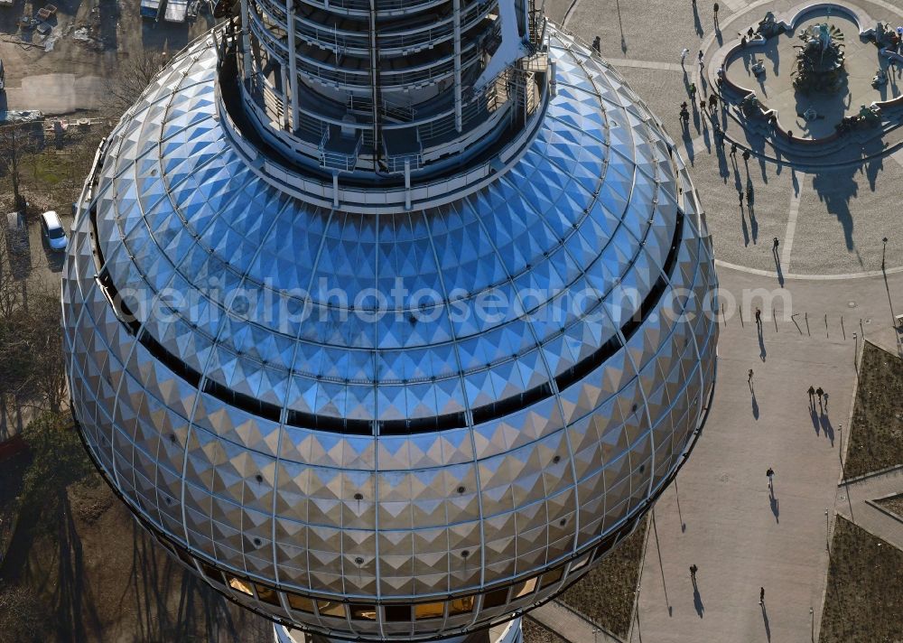 Aerial photograph Berlin - Television Tower in the district Mitte in Berlin, Germany