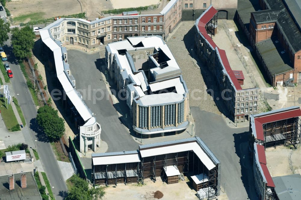 Aerial image Potsdam - House, facades and streets of the film scene Auto Agentur Potsdam on Ulmenstrasse in the district Babelsberg in Potsdam in the state Brandenburg, Germany