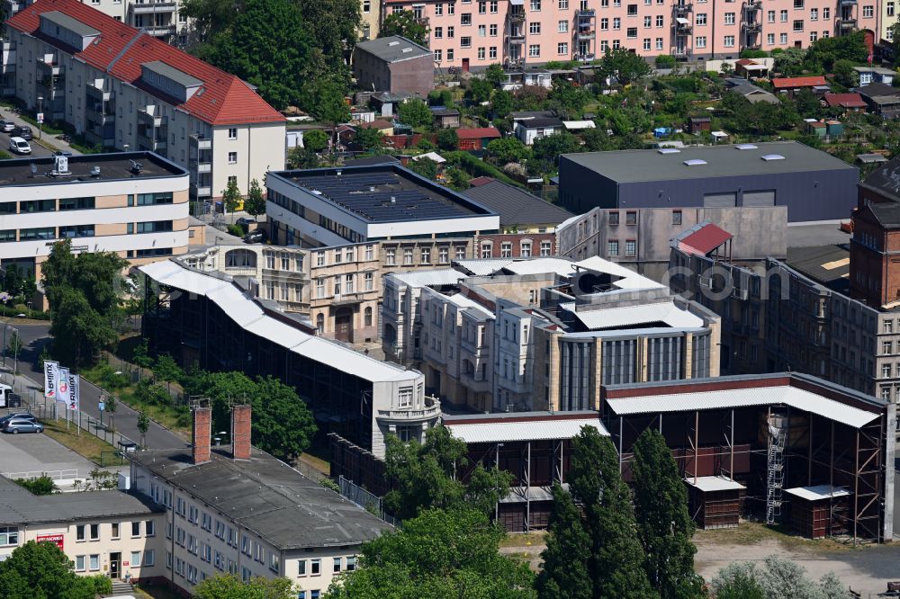 Potsdam from above - House, facades and streets of the film scene Berliner Strasse on Ulmenstrasse in the district Babelsberg in Potsdam in the state Brandenburg, Germany