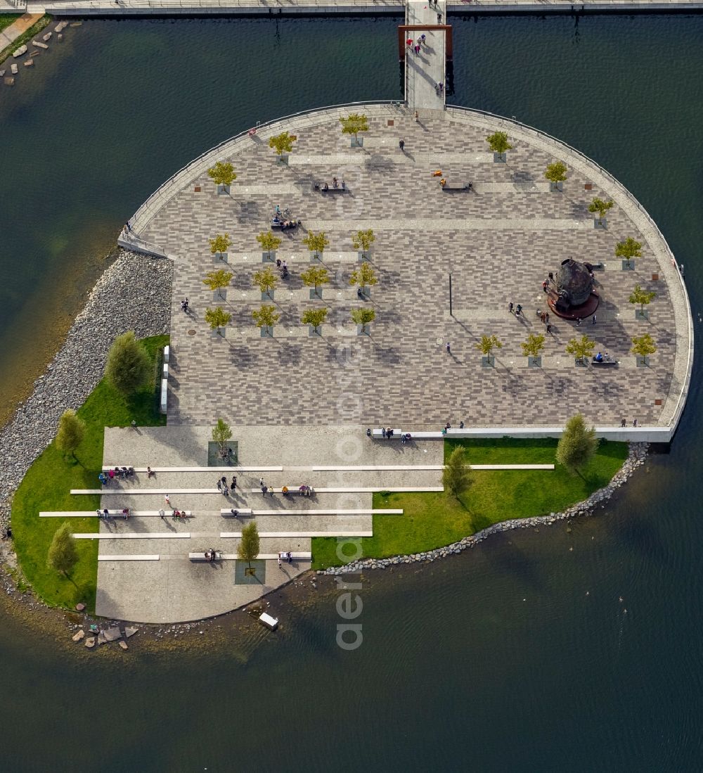 Aerial photograph Dortmund - View of the island Kulturinsel in the district Hoerde in Dortmund in the state North Rhine-Westphalia