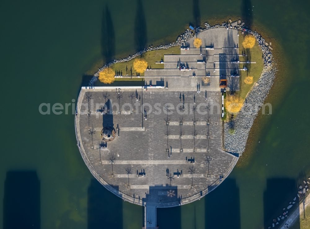 Aerial image Dortmund - Lake Island on the Plateau on Phoenix See in the district Hoerde in Dortmund at Ruhrgebiet in the state North Rhine-Westphalia, Germany