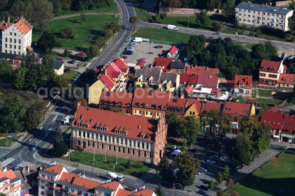 Chojna from above - Cultural Center and Old Town Hall in Chojna in Poland