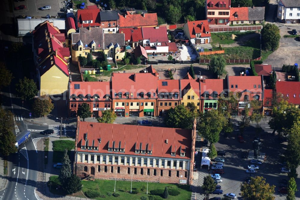 Aerial image Chojna - Cultural Center and Old Town Hall in Chojna in Poland