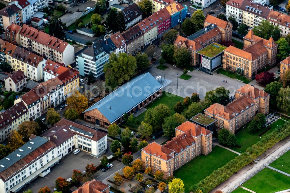 Offenburg from the bird's eye view: Participants at the event area ehemalige Reithalle in Offenburg in the state Baden-Wurttemberg, Germany