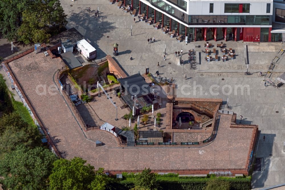 Leipzig from the bird's eye view: Cultural center Moritzbastei on Kurt-Masur-Platz in the district Zentrum in Leipzig in the state Saxony, Germany