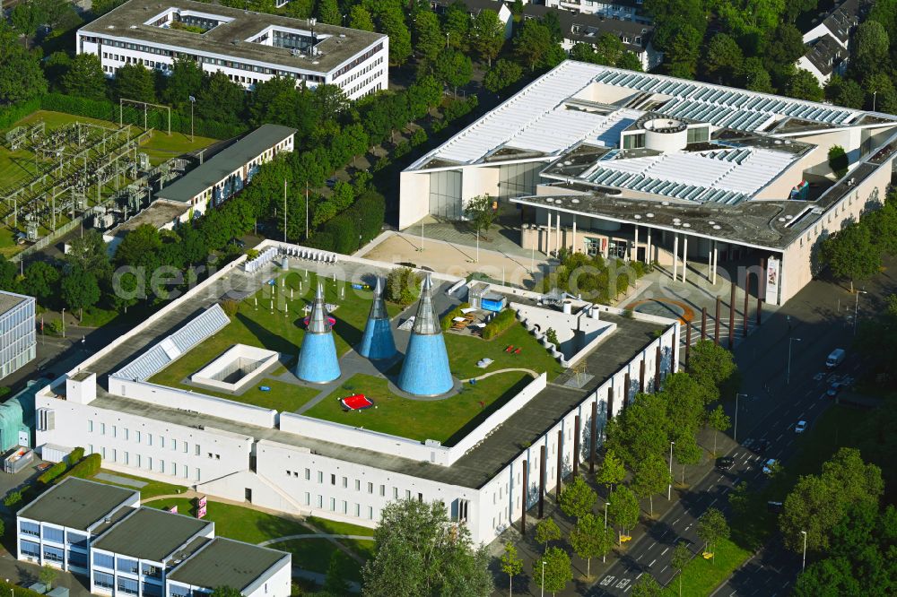 Bonn from above - Art and exhibition hall of the Federal Republic of Germany - also called Bundeskunsthalle - in Bonn in North Rhine-Westphalia, Germany