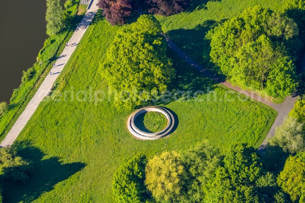 Münster from the bird's eye view: Outdoor art- installation of Donald Judd by Donald Judd on Sentruper Strasse in the district Sentrup in Muenster in the state North Rhine-Westphalia, Germany