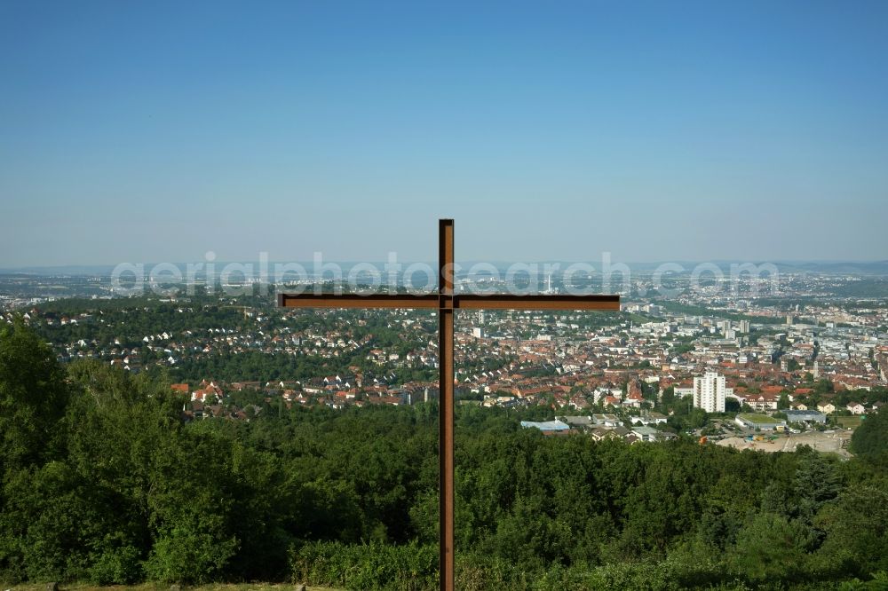 Aerial image Stuttgart - Outdoor art- installation Monte Scherbelino on Birkenkopf in Stuttgart-Botnang in the state Baden-Wuerttemberg