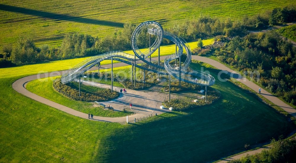 Aerial image Duisburg - Outdoor art- installation Tiger & Turtle in Duisburg in the state North Rhine-Westphalia