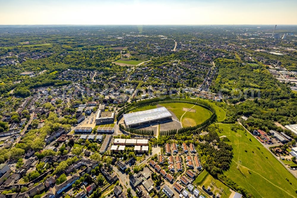 Aerial image Herne - Art and landscape installation debris field of Hermann Prigann north of Mont-Cenis Academy in Herne in the state of North Rhine-Westphalia