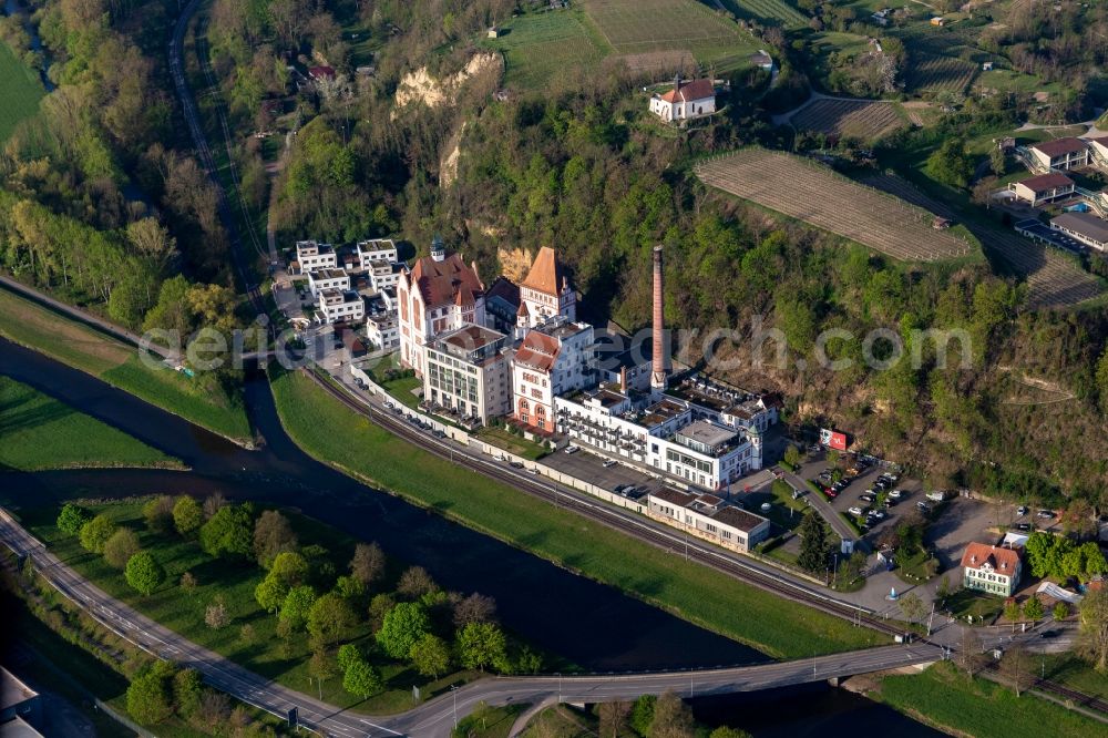 Aerial photograph Riegel am Kaiserstuhl - Kunstmuseum Messmer Foundation at the banks of the river Elz in Riegel am Kaiserstuhl in the state Baden-Wurttemberg