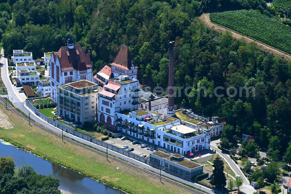 Riegel am Kaiserstuhl from above - Kunstmuseum Messmer Foundation at the banks of the river Elz in Riegel am Kaiserstuhl in the state Baden-Wuerttemberg