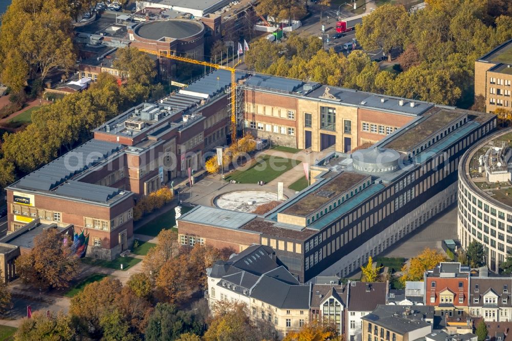 Aerial photograph Düsseldorf - Kunstpalast at the Ehrenhof in Dusseldorf in the federal state of North Rhine-Westphalia, Germany