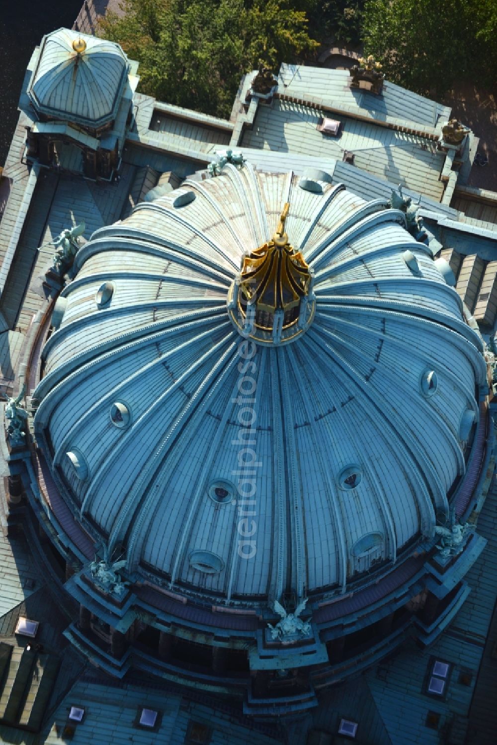 Berlin from the bird's eye view: Dome of the Berlin Cathedral in the city center east of the federal capital Berlin