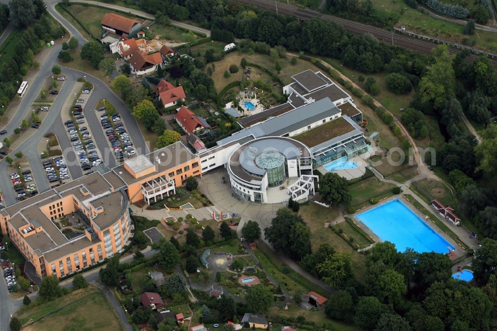 Aerial photograph Heilbad Heiligenstadt - Vital health spa park with Eichsfeld Thermal Baths in Heilbad Heiligenstadt in Thuringia