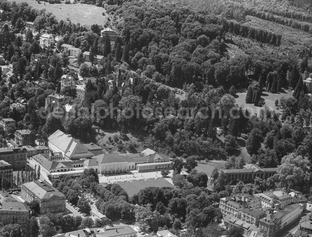 Baden-Baden from above - Building of the Spa and Event house in Innenstadtbereich in Baden-Baden in the state Baden-Wuerttemberg, Germany