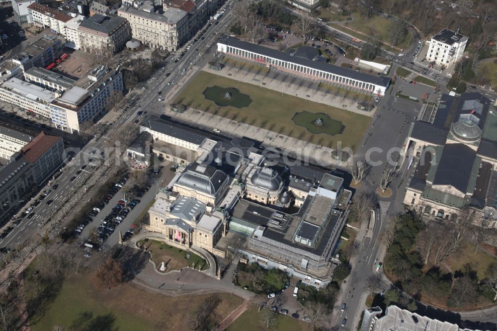 Aerial image Wiesbaden - Kurhaus and theater in Wiesbaden in the state of Hesse