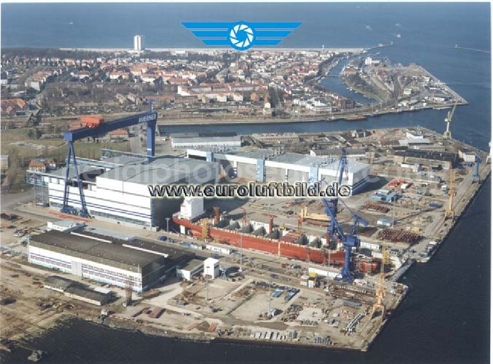 Rostock /Mecklenburg-Vorpommern from above - KVAERNER - Werft in Rostock.