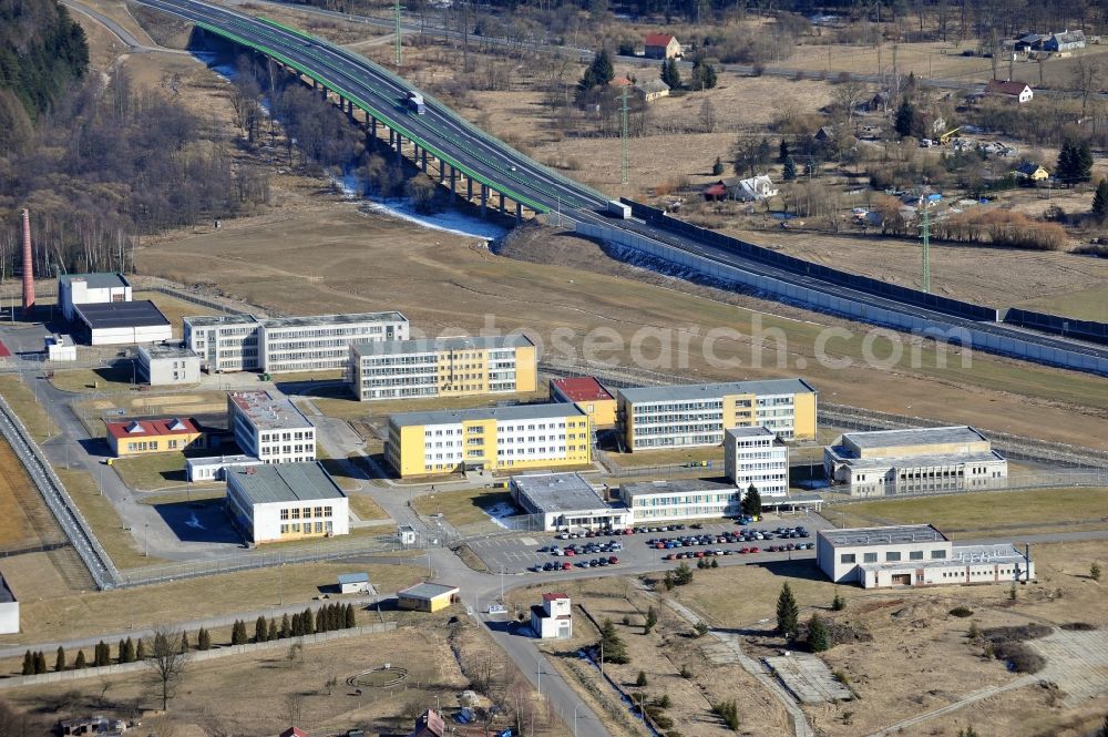 Kynsperk nad Ohri OT Kolova from the bird's eye view: Penal institution, former barracks of the Czechoslovak Army, in Kolova in the region Karlovarsky Kraj of the Czech Republic