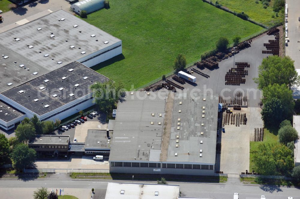 Aerial image Bönen - Produktionshalle und Lagerhalle mit Büroräumen an der Rudolf-Diesel-Straße 10 in Bönen in Nordrhein-Westfalen / North Rhine-Westphalia. Ein Projekt der Unternehmensgruppe Markus Gerold. Mieter ist die ETS Ersatz-Teile Schienenfahrzeuge GmbH.