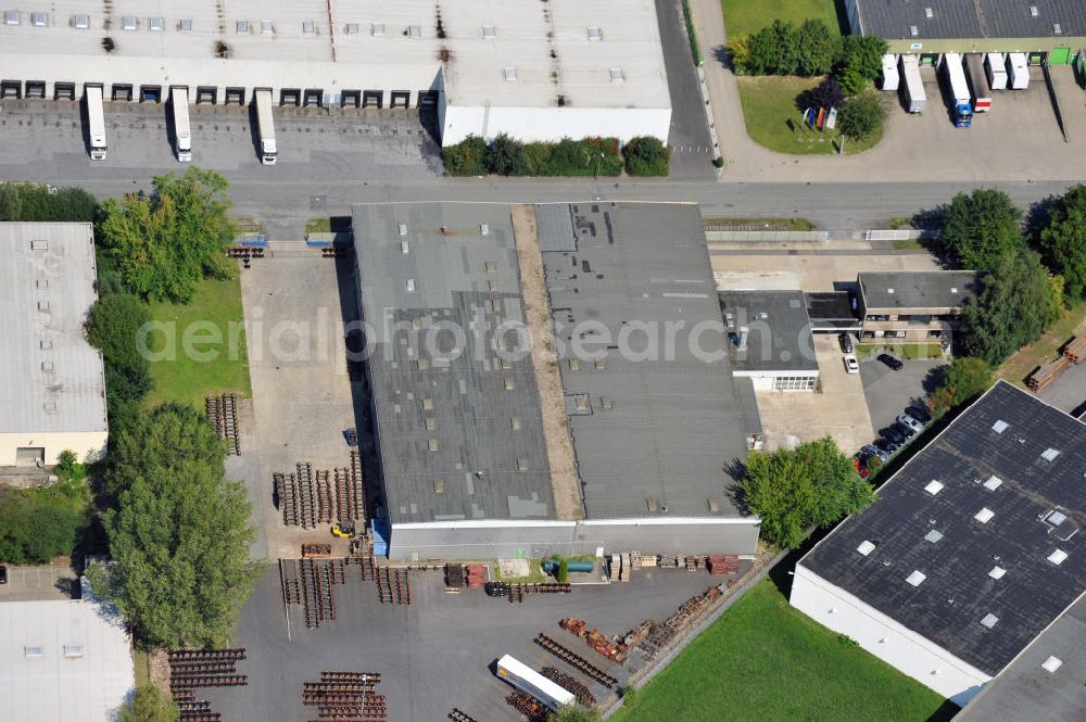 Bönen from above - Produktionshalle und Lagerhalle mit Büroräumen an der Rudolf-Diesel-Straße 10 in Bönen in Nordrhein-Westfalen / North Rhine-Westphalia. Ein Projekt der Unternehmensgruppe Markus Gerold. Mieter ist die ETS Ersatz-Teile Schienenfahrzeuge GmbH.