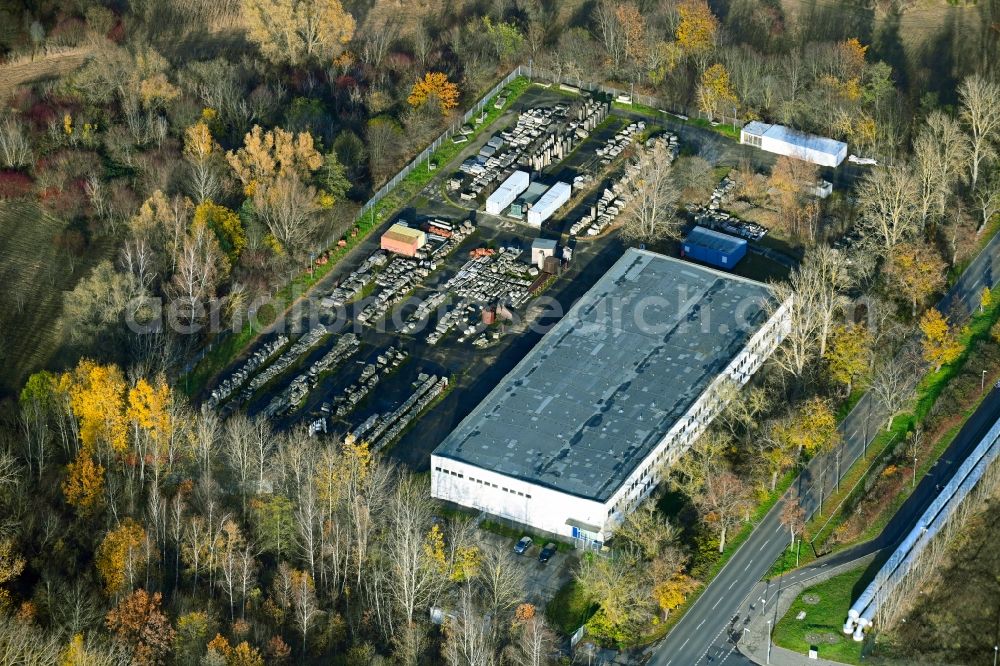 Aerial image Berlin - Bearing surface on on Hohenschoenhauser Strasse in the industrial area in the district Hohenschoenhausen in Berlin, Germany