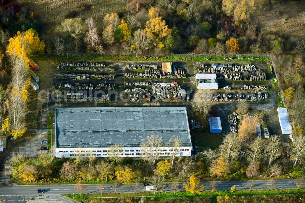 Aerial photograph Berlin - Bearing surface on on Hohenschoenhauser Strasse in the industrial area in the district Hohenschoenhausen in Berlin, Germany