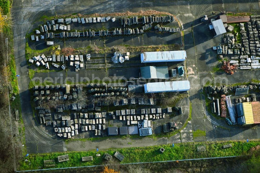 Aerial image Berlin - Bearing surface on on Hohenschoenhauser Strasse in the industrial area in the district Hohenschoenhausen in Berlin, Germany