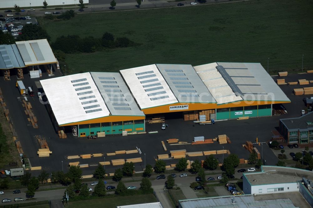 Taucha from the bird's eye view: Bearing surface der Karl Ahmerkamp Leipzig-Beteiligungsgesellschaft mbH in the industrial area in Taucha in the state Saxony