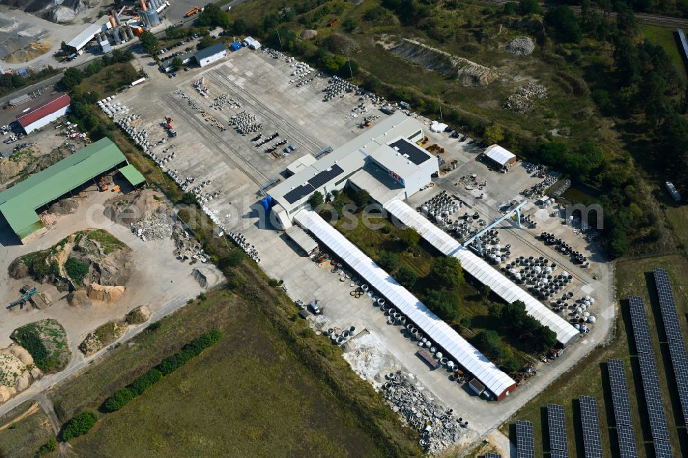 Luckau from above - Bearing surface of LKT Lausitzer Klaertechnik GmbH in the industrial area on street Altenoer Strasse in Luckau in the state Brandenburg, Germany