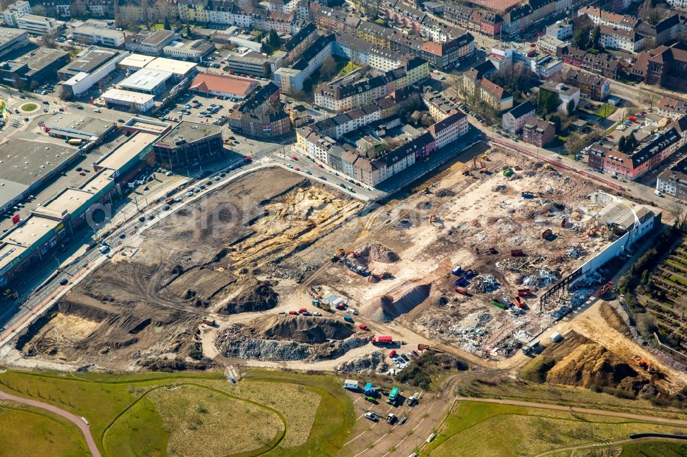 Aerial image Essen - Bearing surface der REMONDIS SE & Co. KG in the industrial area in Essen in the state North Rhine-Westphalia