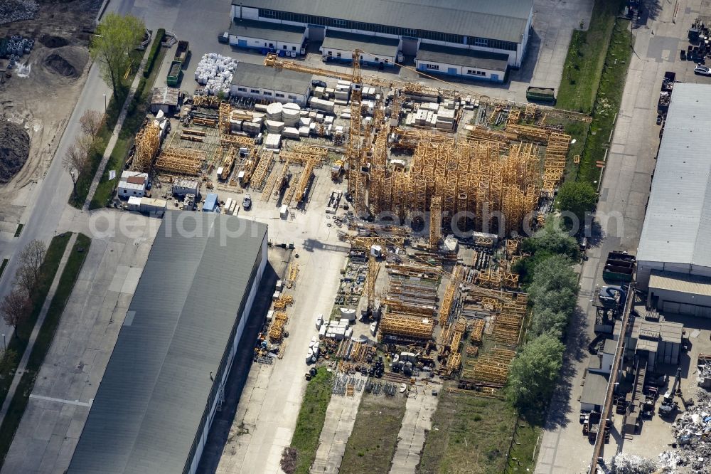 Aerial image Hoppegarten - Bearing surface WASEL GmbH Niederlassung Industriestrasse in the industrial area in Hoppegarten in the state Brandenburg