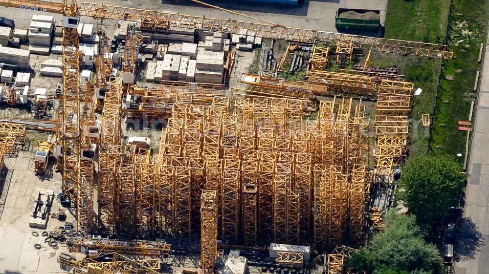 Aerial photograph Hoppegarten - Bearing surface WASEL GmbH Niederlassung Industriestrasse in the industrial area in Hoppegarten in the state Brandenburg