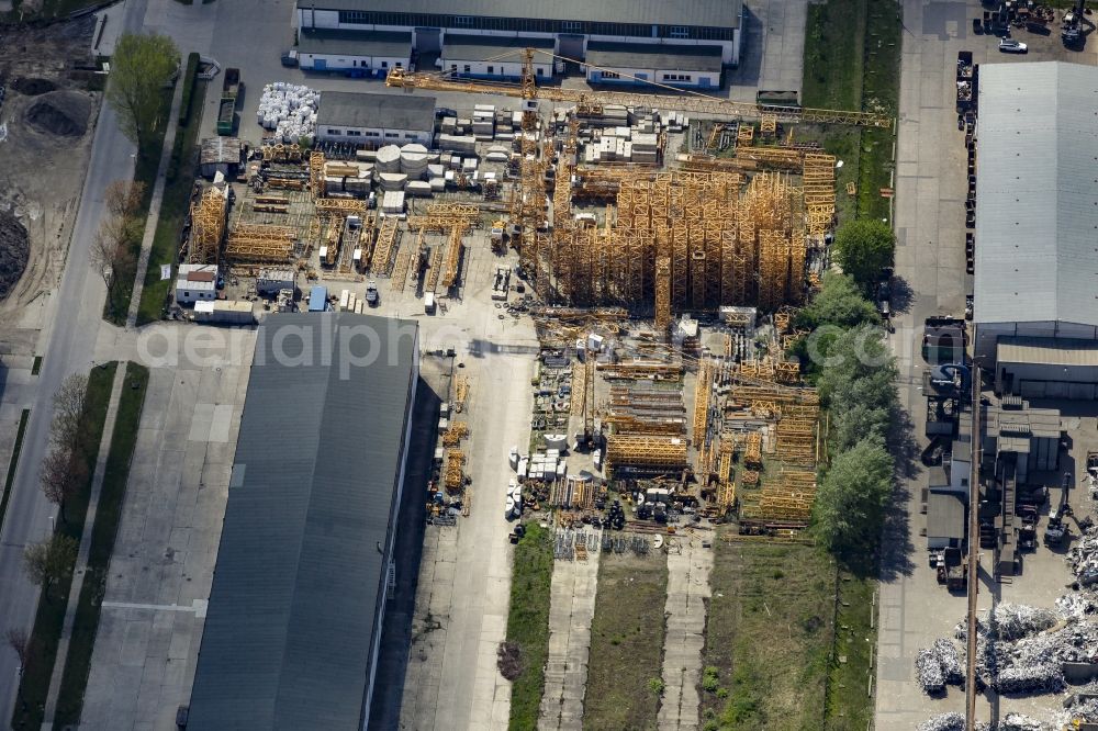 Hoppegarten from above - Bearing surface WASEL GmbH Niederlassung Industriestrasse in the industrial area in Hoppegarten in the state Brandenburg