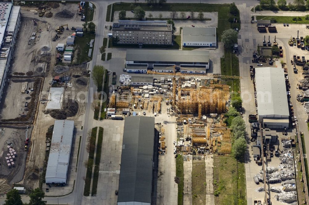 Aerial image Hoppegarten - Bearing surface WASEL GmbH Niederlassung Industriestrasse in the industrial area in Hoppegarten in the state Brandenburg