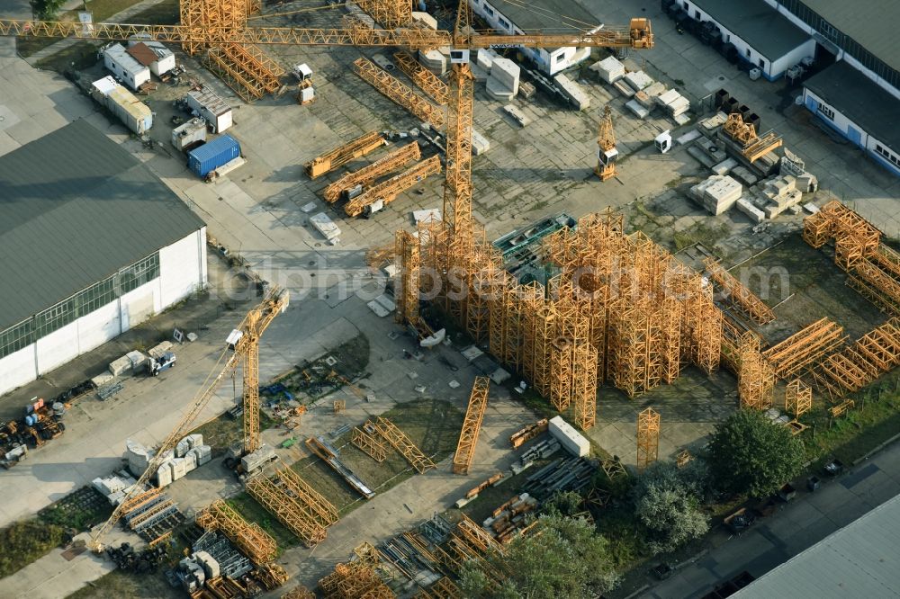 Hoppegarten from above - Bearing surface WASEL GmbH Niederlassung Industriestrasse in the industrial area in Hoppegarten in the state Brandenburg