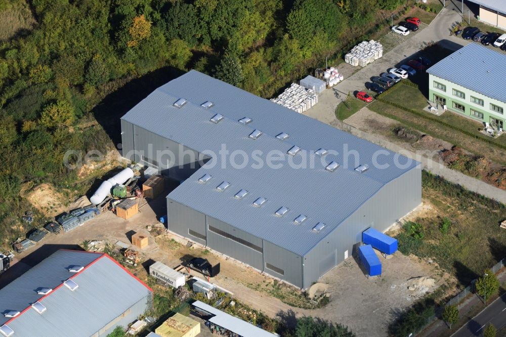 Aerial image Strausberg - Newly built warehouse in the industrial area on the street Am Biotop in Strausberg in Brandenburg