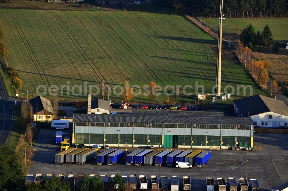 Wandlitz from the bird's eye view: Warehouse of machinery factory Liezen and the foundry GmbH in Wandlitz in Brandenburg