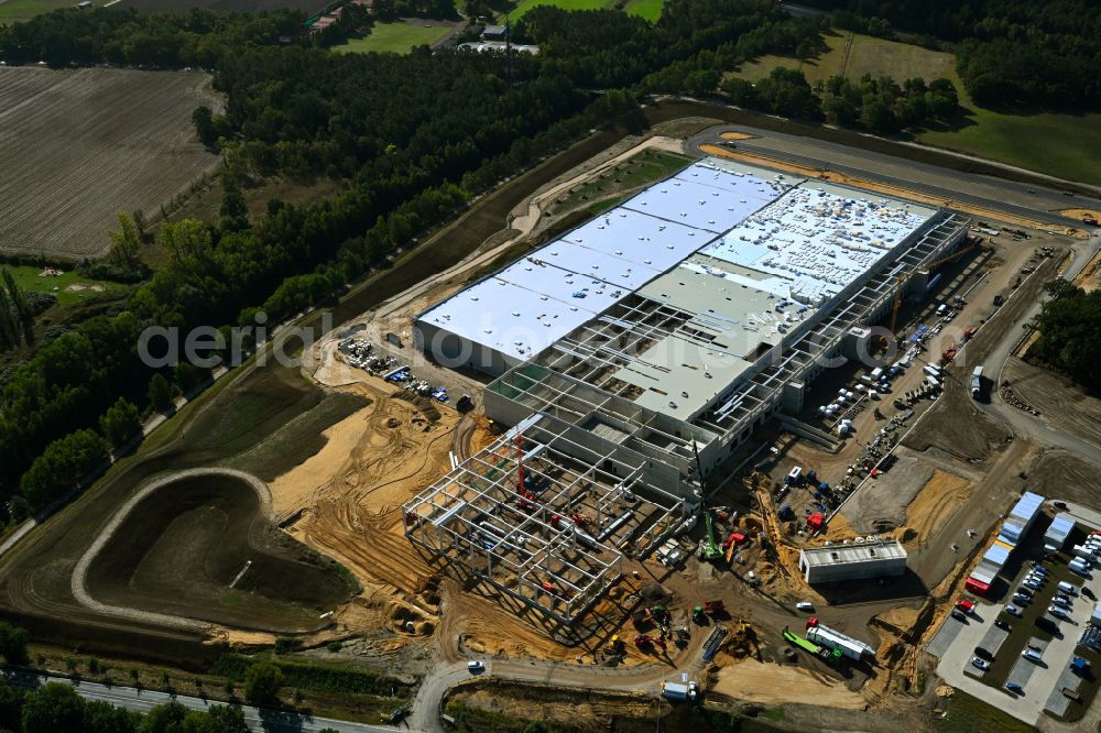 Aerial photograph Stelle - Construction site for the new construction of a warehouse for Aldi on Harburger Strasse in Stelle in the state Lower Saxony, Germany