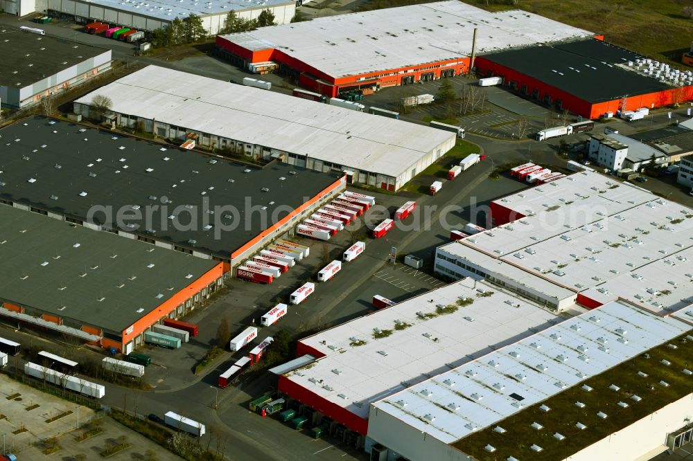 Aerial photograph Dietzenbach - Warehouses and forwarding building of the company Spedition Bork GmbH & Co. KG in Dietzenbach in the state Hesse, Germany