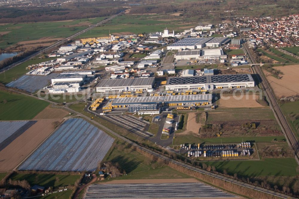 Aerial image Malsch - Warehouses and forwarding building of Dachser GmbH & Co.KG in Malsch in the state Baden-Wuerttemberg