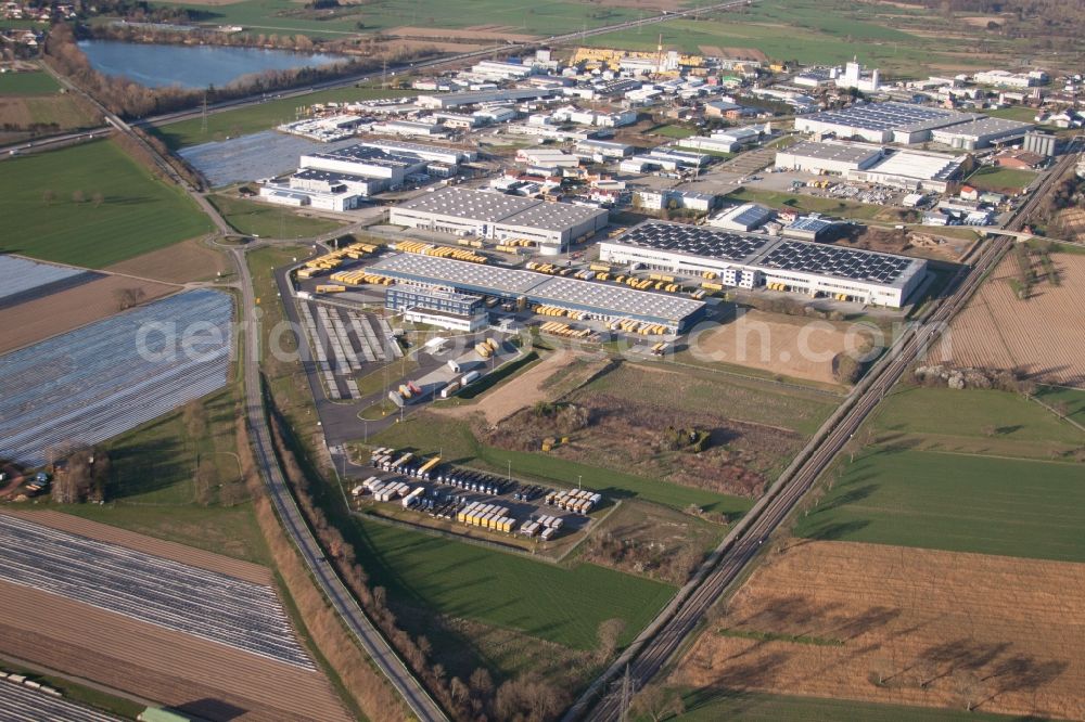 Aerial photograph Malsch - Warehouses and forwarding building of Dachser GmbH & Co.KG in Malsch in the state Baden-Wuerttemberg