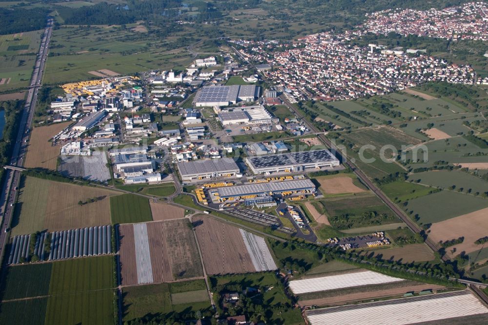 Malsch from above - Warehouses and forwarding building of Dachser GmbH & Co.KG in Malsch in the state Baden-Wuerttemberg