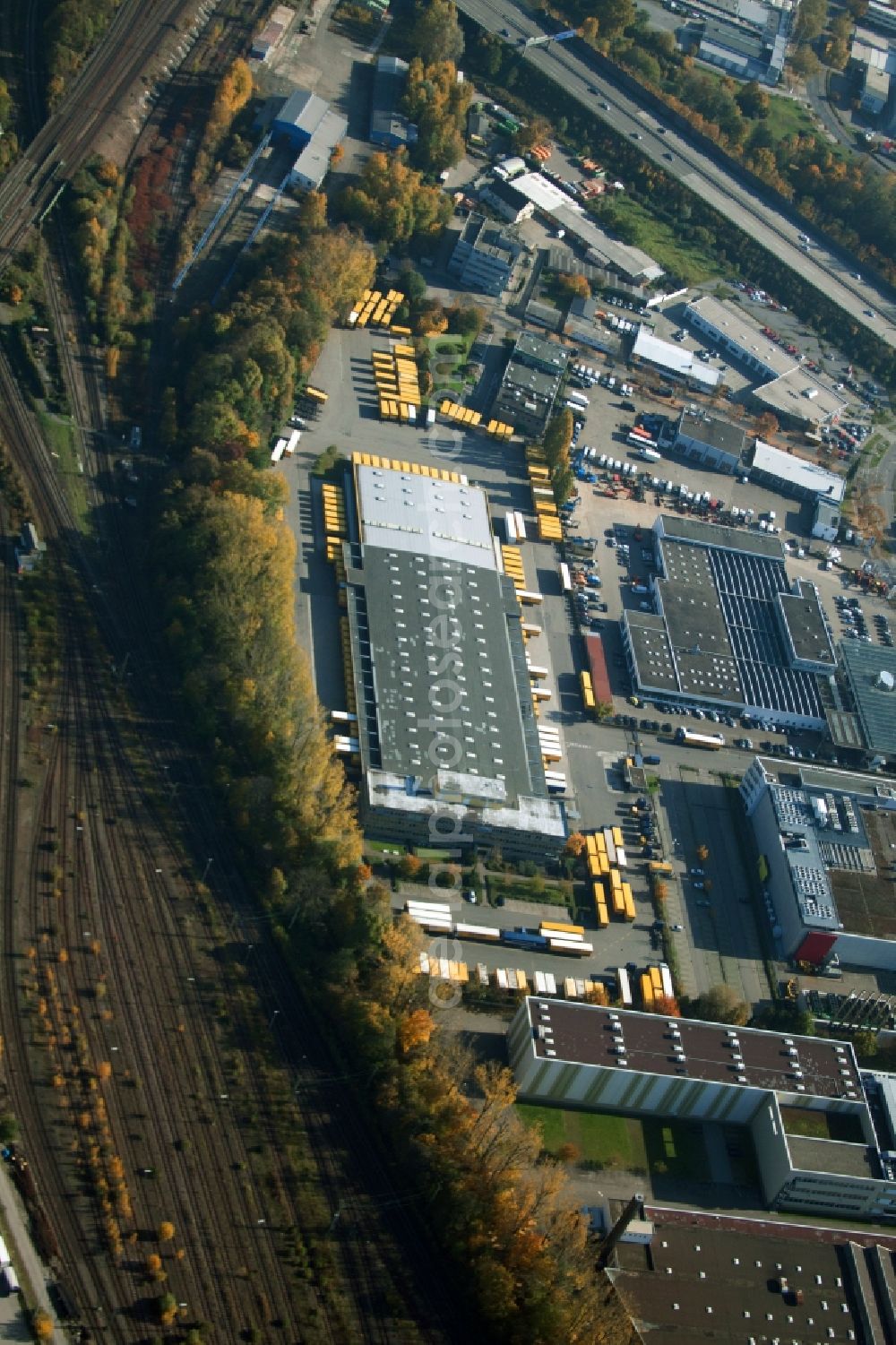 Malsch from the bird's eye view: Warehouses and forwarding building of Dachser GmbH & Co.KG in Malsch in the state Baden-Wuerttemberg